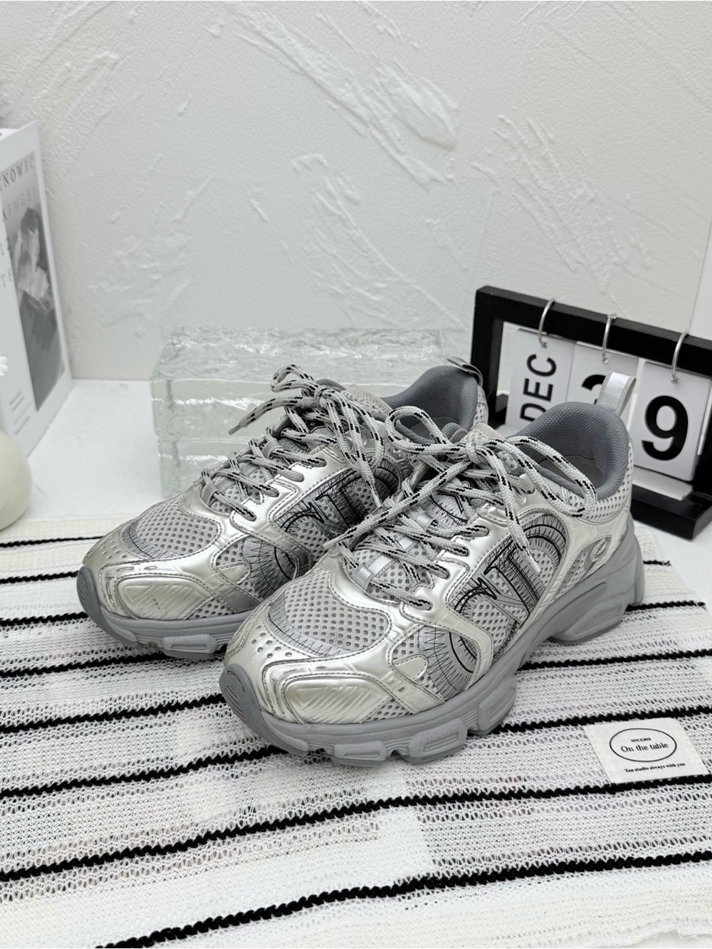 Dior Silver Women's Athletic Sneakers